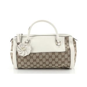 Gucci White and Brown Monogram Bag